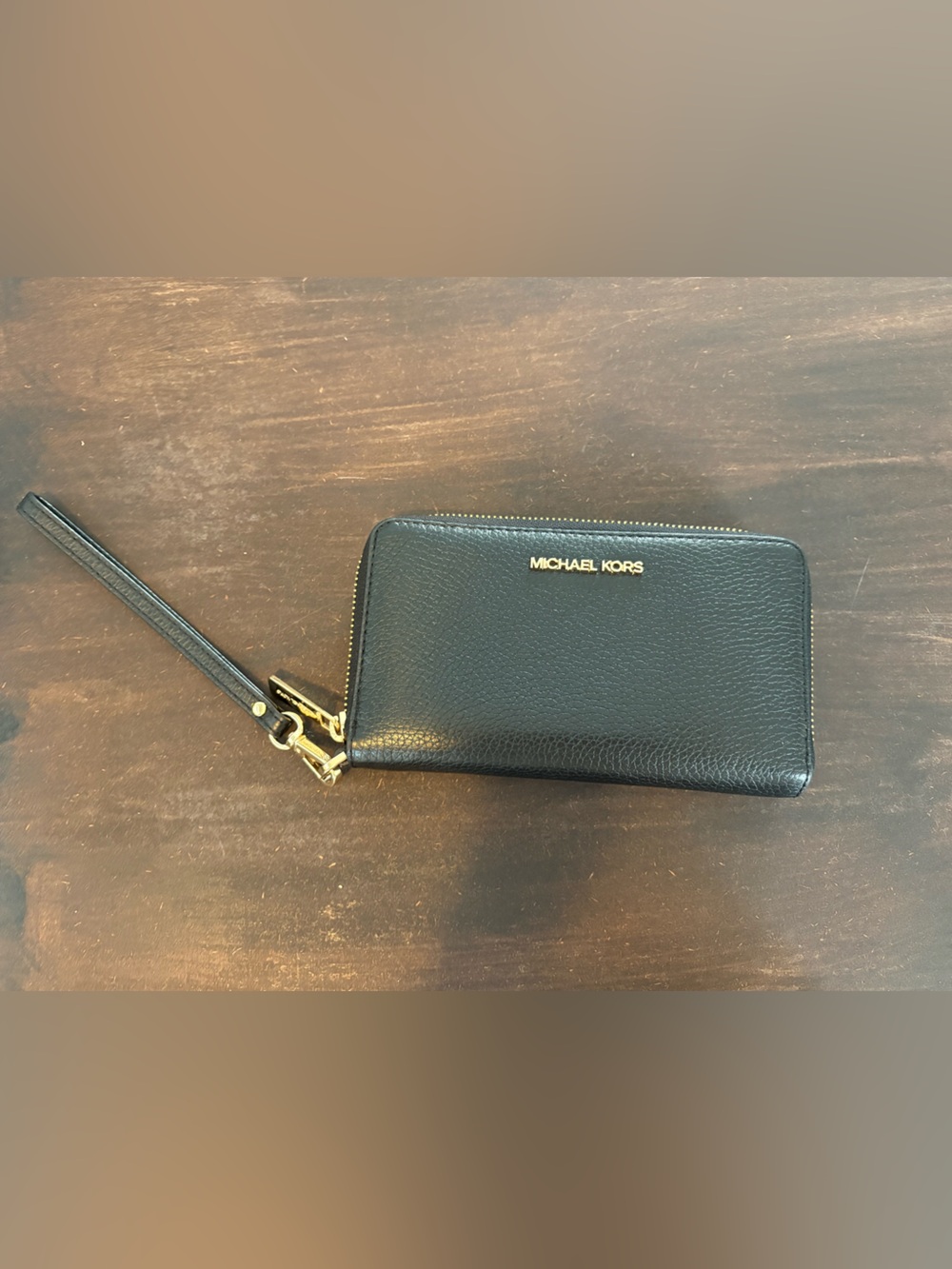 MICHAEL KORS JET SET TRAVEL MULTIFUNCTION LARGE PHONE WALLET WRISTLET BLACK